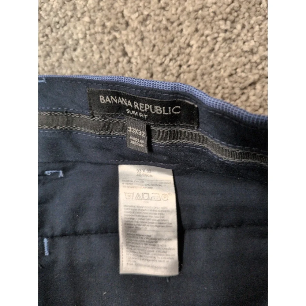 Banana Republic Slim‎ Fit Blue Micro Pattern Dress Pants Mens 33x32 Trousers
